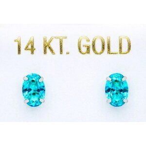 Genuine 1.64 Cts Paraiba Tourmaline Stud Earrings 14k Solid White Gold